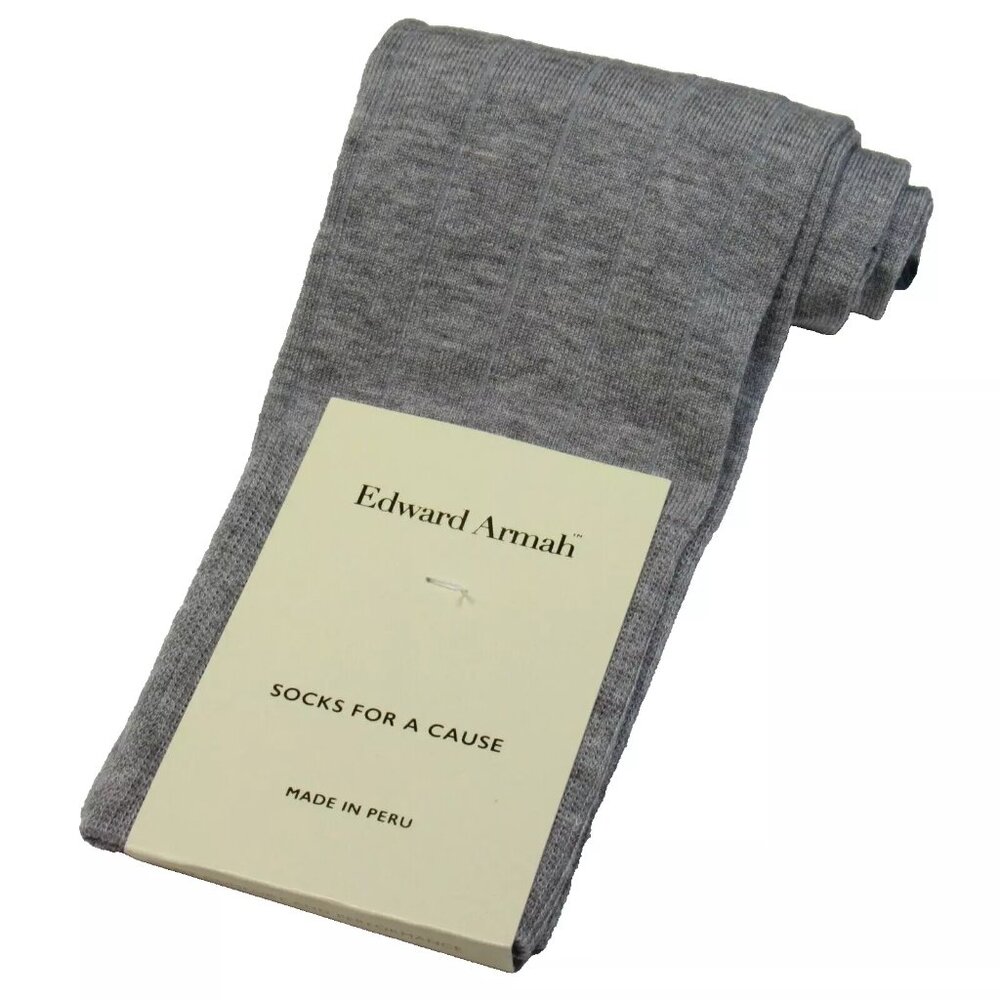 Edward Armah Men's Dress Socks Wide Rib Heather Gray One Size